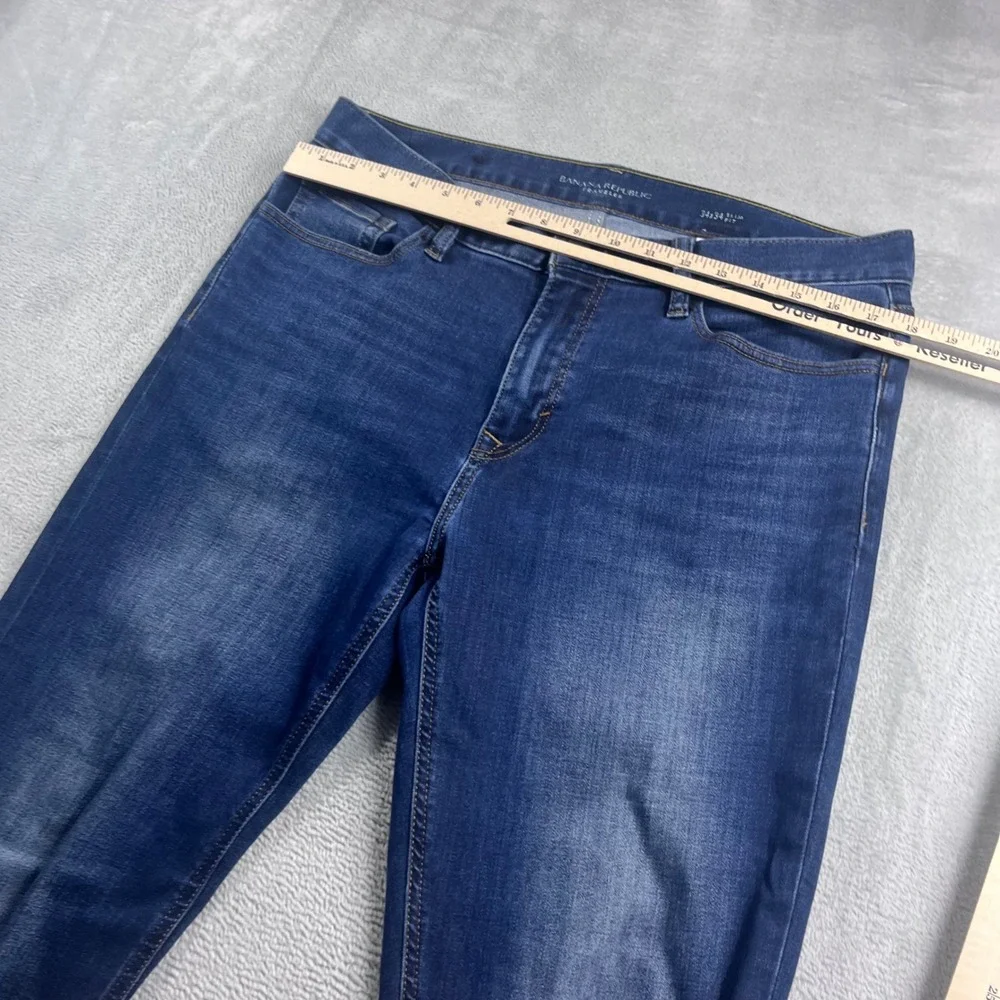 Banana Republic Traveler Jeans Mens 34x34 Slim‎ Fit Blue Denim Pants Medium Wash